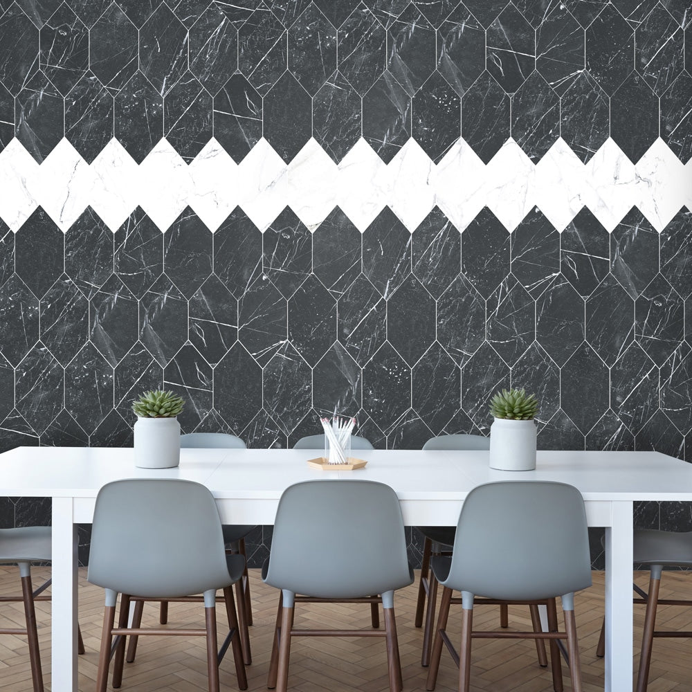 Marquina Kayak Black 6-1/2 in. x 12-1/2 in. Porcelain Floor and Wall Tile (8.4 sq. ft./Case)