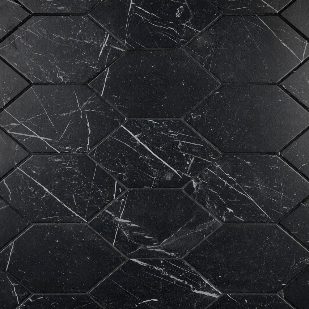 Marquina Kayak Black 6-1/2 in. x 12-1/2 in. Porcelain Floor and Wall Tile (8.4 sq. ft./Case)