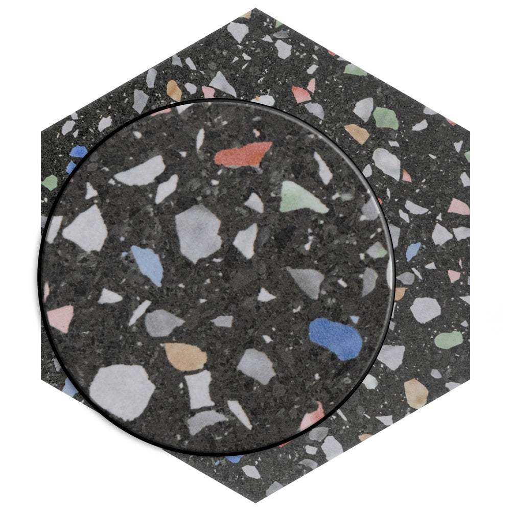 Sample - Venice Hex Colors Dark 8-5/8 in. x 9-7/8 in. Porcelain Floor and Wall