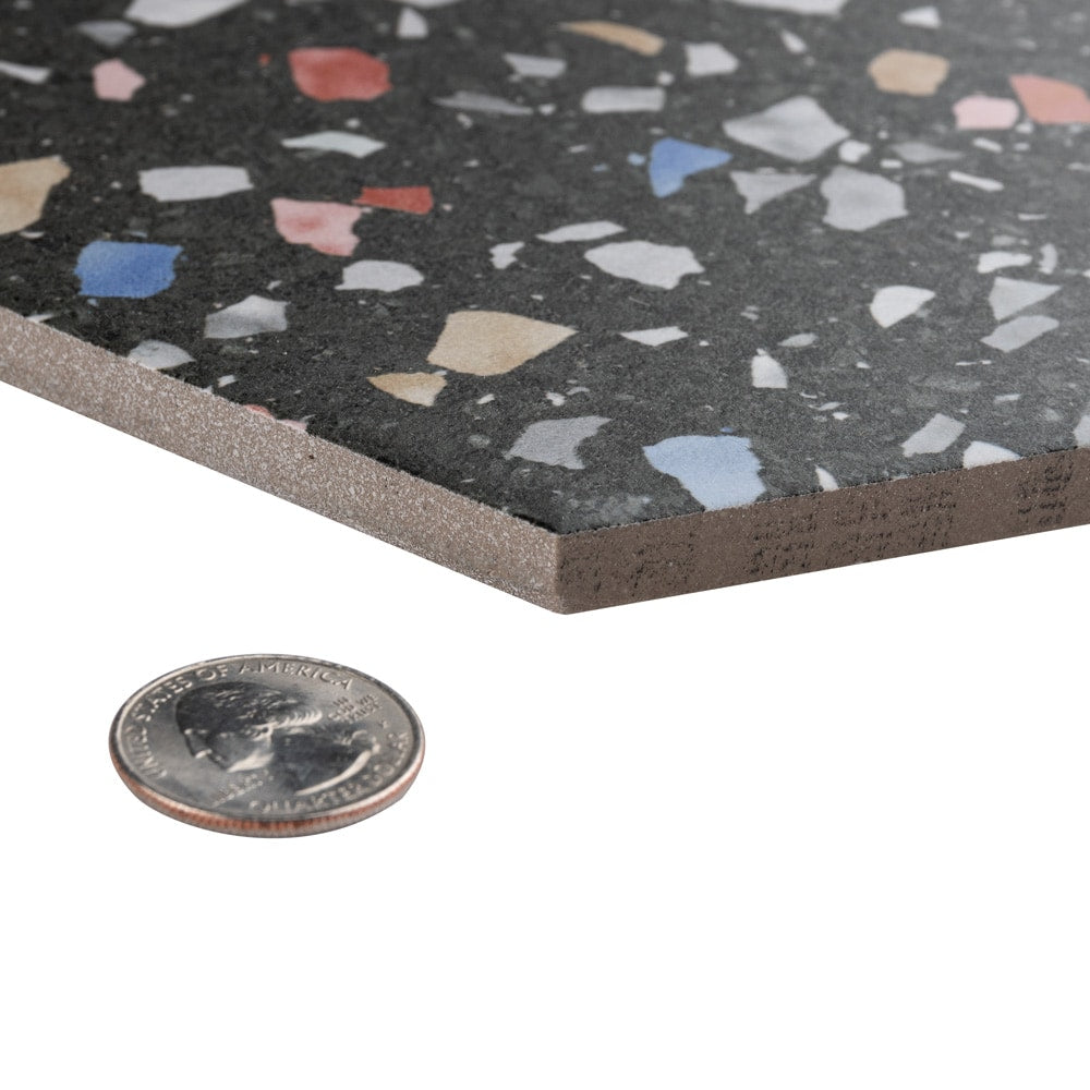 Sample - Venice Hex Colors Dark 8-5/8 in. x 9-7/8 in. Porcelain Floor and Wall