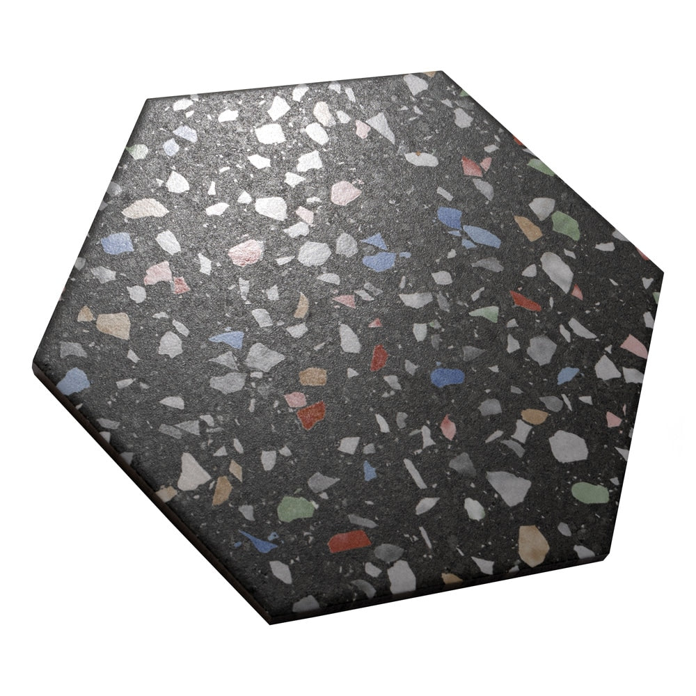 Sample - Venice Hex Colors Dark 8-5/8 in. x 9-7/8 in. Porcelain Floor and Wall