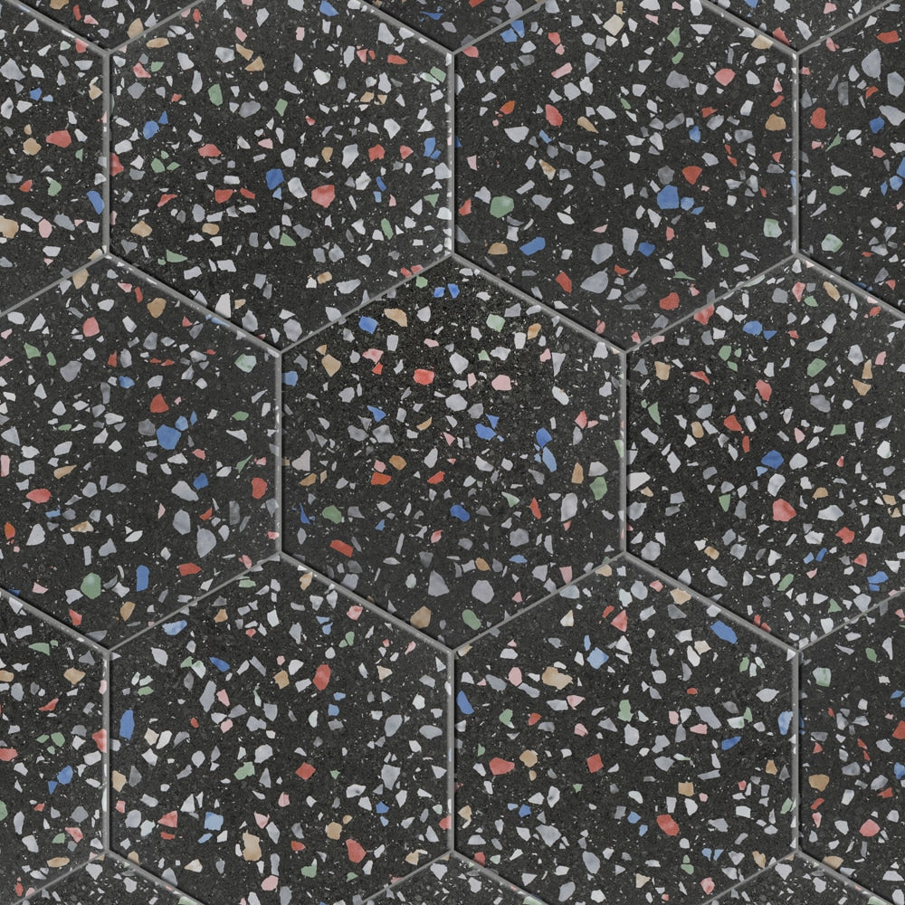 Sample - Venice Hex Colors Dark 8-5/8 in. x 9-7/8 in. Porcelain Floor and Wall