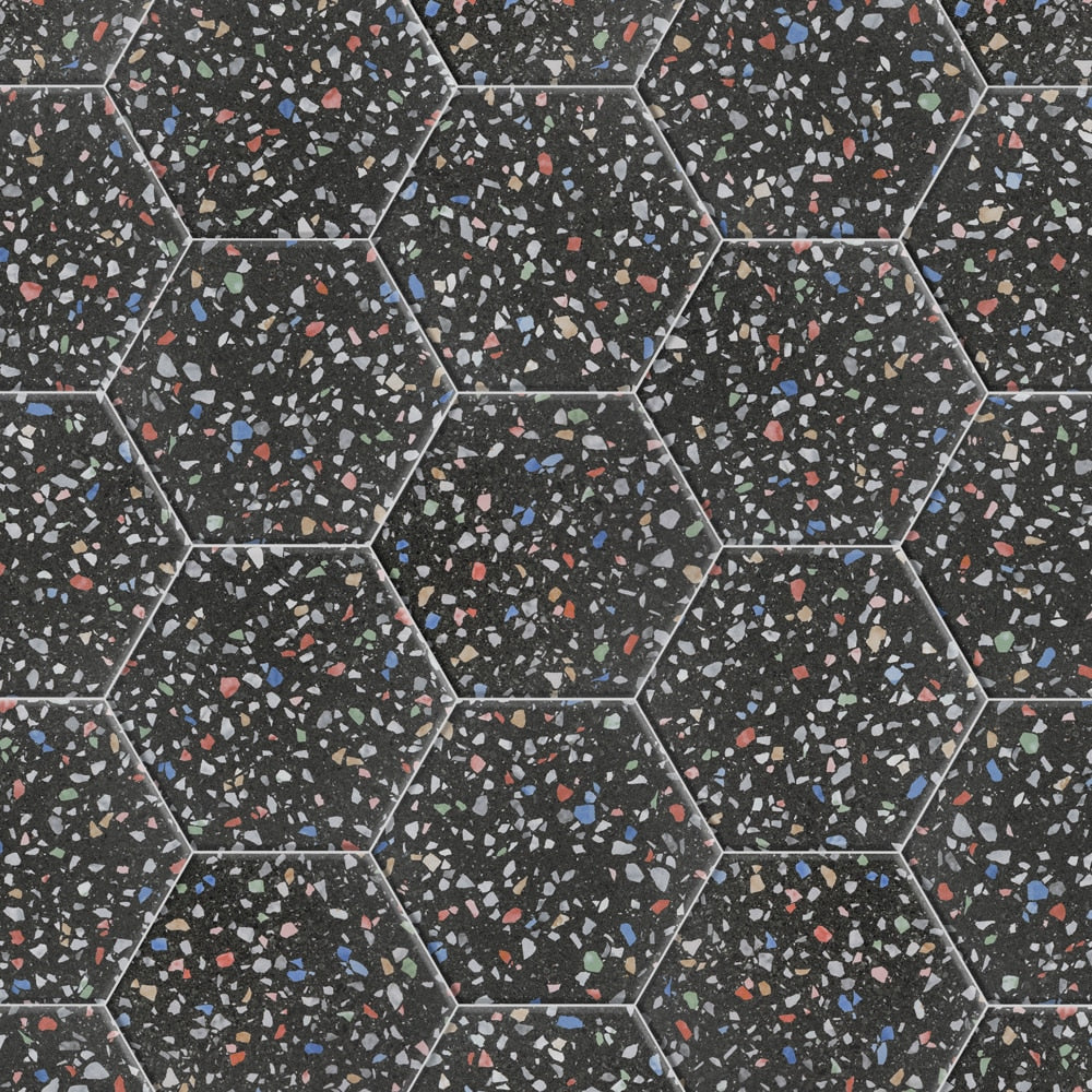 Sample - Venice Hex Colors Dark 8-5/8 in. x 9-7/8 in. Porcelain Floor and Wall