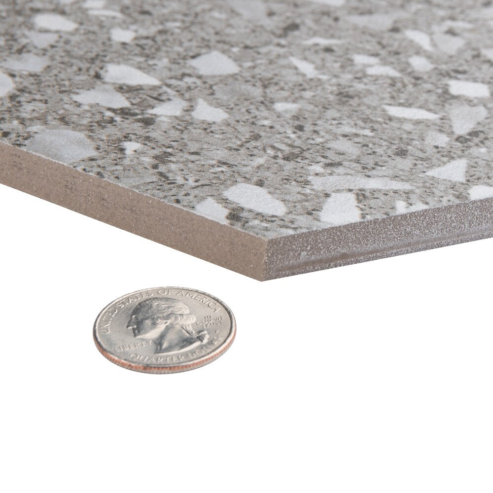 Sample - Venice Hex XT Silver 8-5/8 in. x 9-7/8 in. Porcelain Floor and Wall