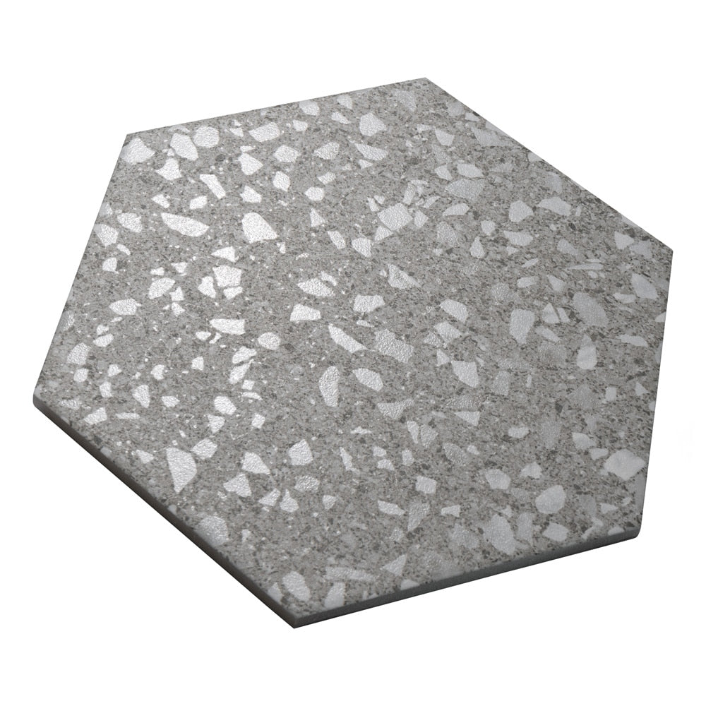 Sample - Venice Hex XT Silver 8-5/8 in. x 9-7/8 in. Porcelain Floor and Wall