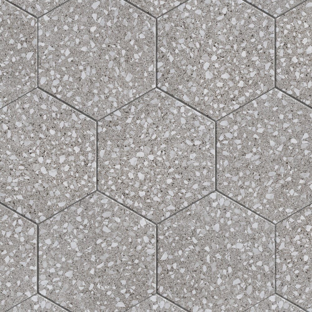 Sample - Venice Hex XT Silver 8-5/8 in. x 9-7/8 in. Porcelain Floor and Wall