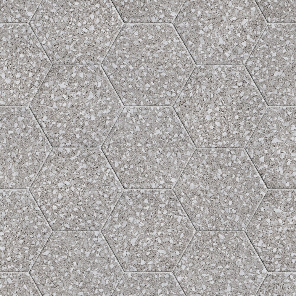 Sample - Venice Hex XT Silver 8-5/8 in. x 9-7/8 in. Porcelain Floor and Wall