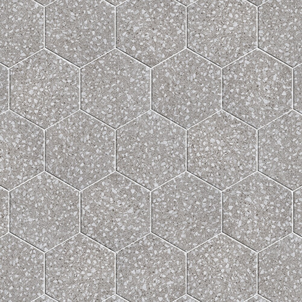 Sample - Venice Hex XT Silver 8-5/8 in. x 9-7/8 in. Porcelain Floor and Wall