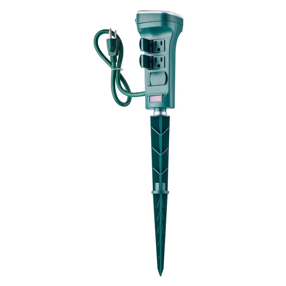 6-Outlet 15 Amps Smart Outdoor Power Stake Powered by Hubspace