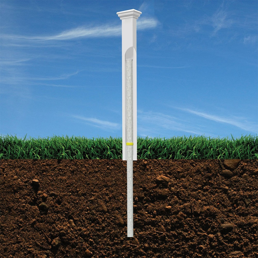 Newport 3.5-inch x 3.5-inch x 3.2ft Vinyl Finishing Post in White