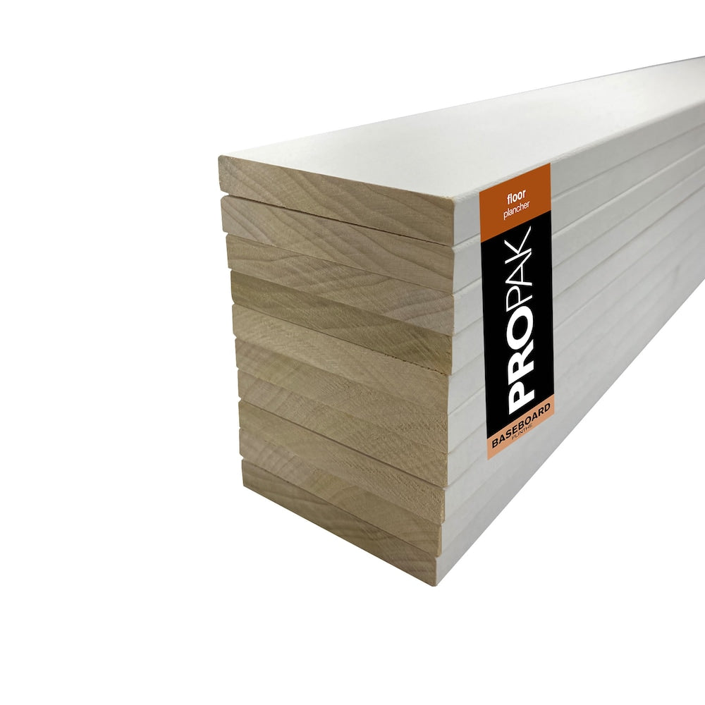 (10-Pack) 1/2-Inch x 3.1/2-Inch x 96-inch Primed Finger Joint Poplar Modern Baseboard ValuPak