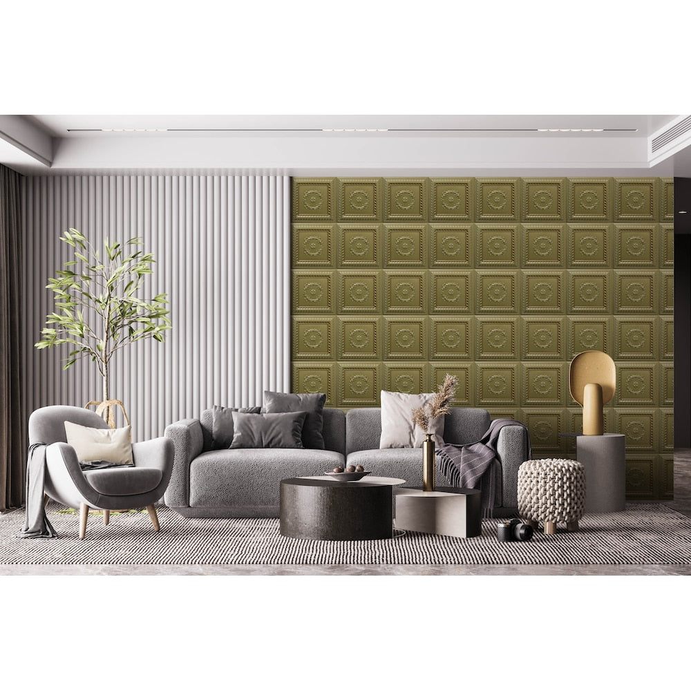 Falkirk Perth 2 ft. x 2 ft. Glue Up or Lay In Ceiling Panel in Brass