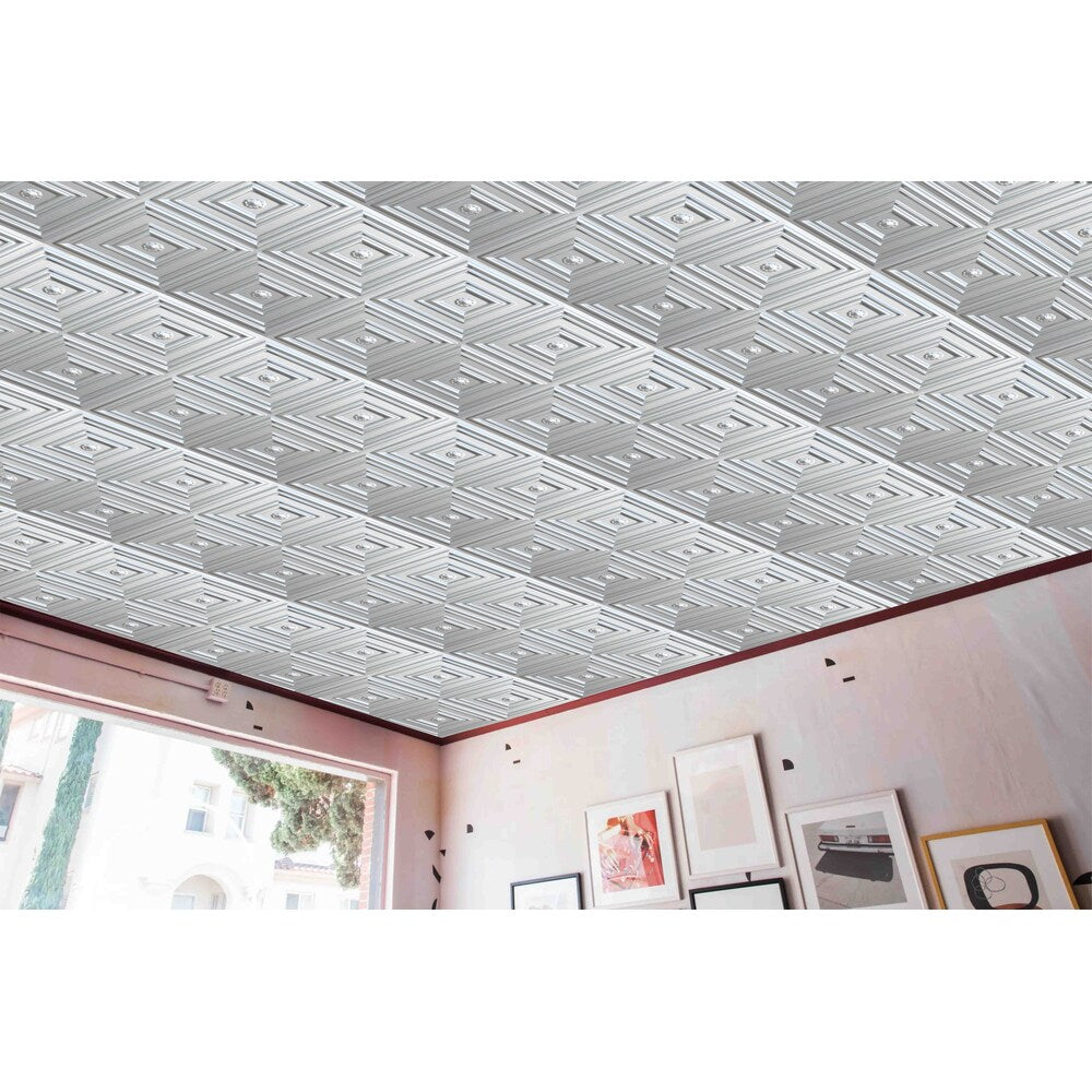 Falkirk Perth 2 ft. x 2 ft. Glue Up Ceiling Panel in Silver