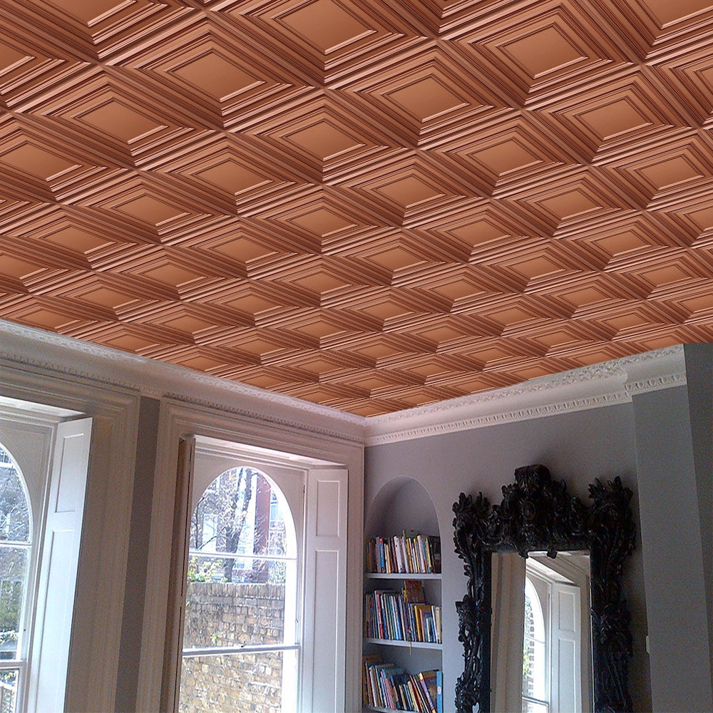 Falkirk Perth 2 ft. x 2 ft. Glue Up or Lay In Ceiling Panel in Copper (10-Pack)