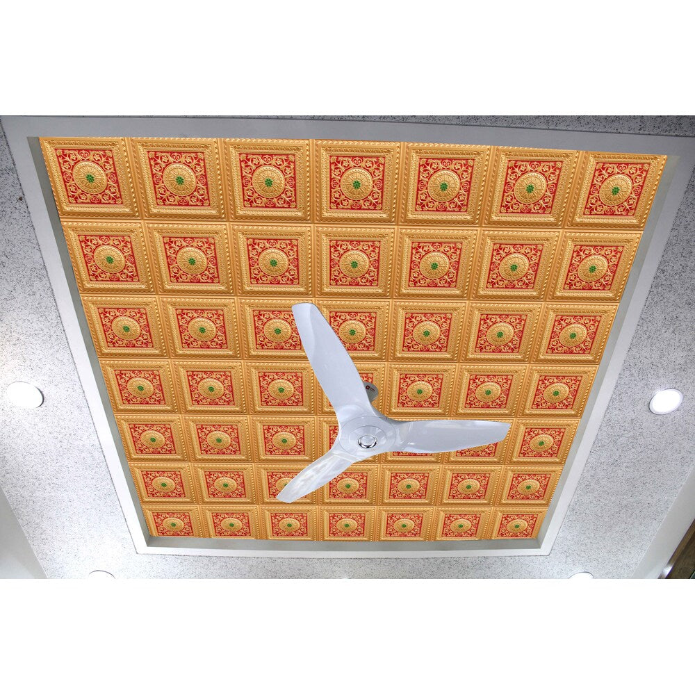 Falkirk Perth 2 ft. x 2 ft. Glue Up or Lay In Ceiling Panel in Gold-Red-Green (10-Pack)