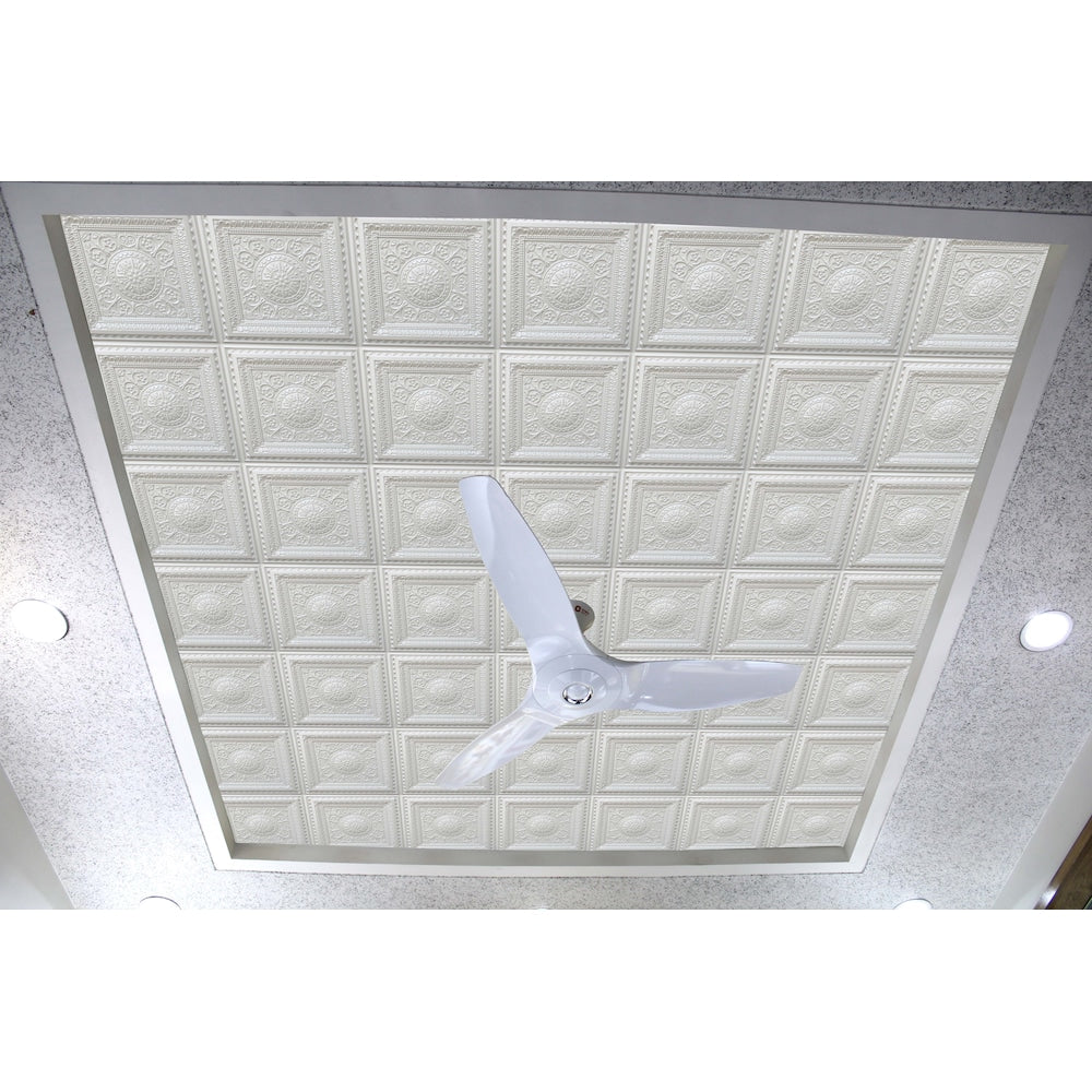 Falkirk Perth 2 ft. x 2 ft. Glue Up or Lay In Floral Ceiling Panel in Pearl White (10-Pack)