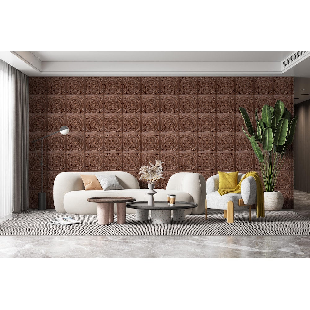 Falkirk Perth 2 ft. x 2 ft. Glue Up or Lay In Transitional Ceiling Panel in Antique Copper (10-Pack)