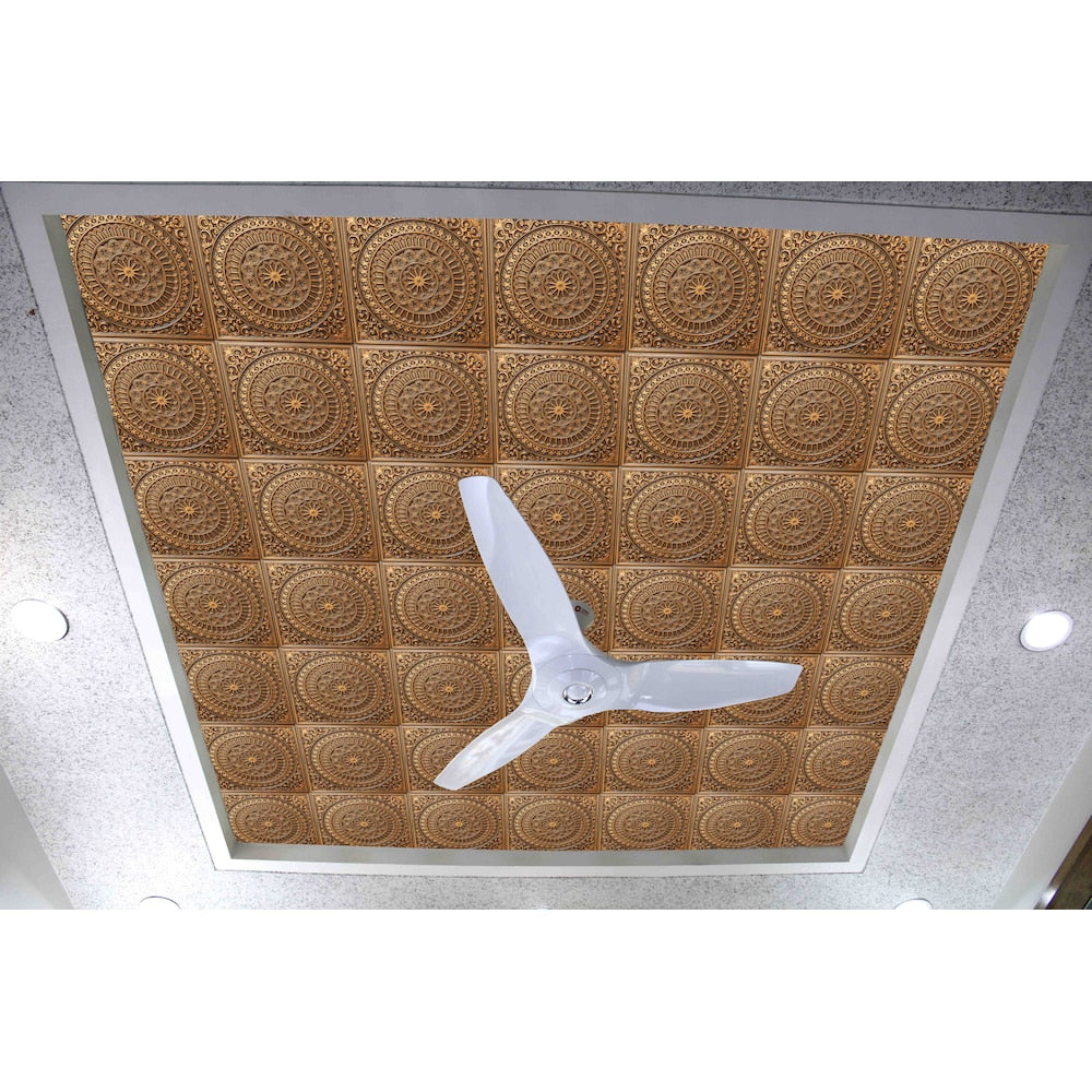 Falkirk Perth 2 ft. x 2 ft. Glue Up or Lay In Transitional Ceiling Panel in Antique Gold (10-Pack)