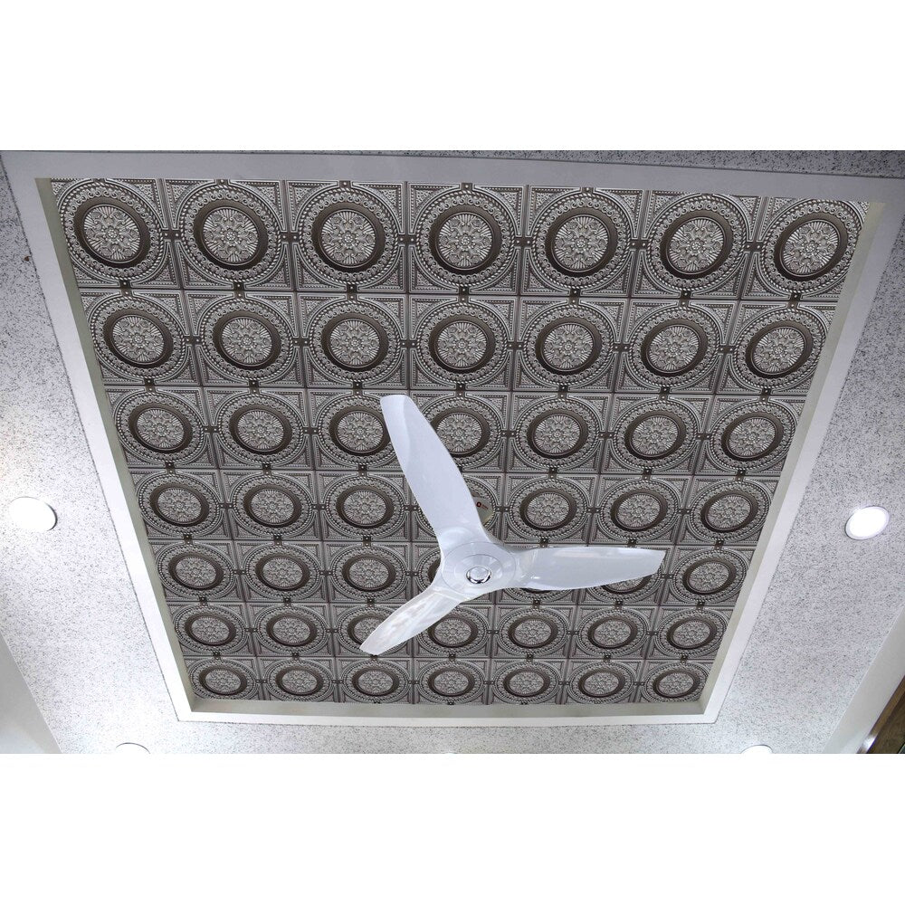 Falkirk Perth 2 ft. x 2 ft. Glue Up or Lay In Damask Ceiling Panel in Antique Silver (25-Pack)