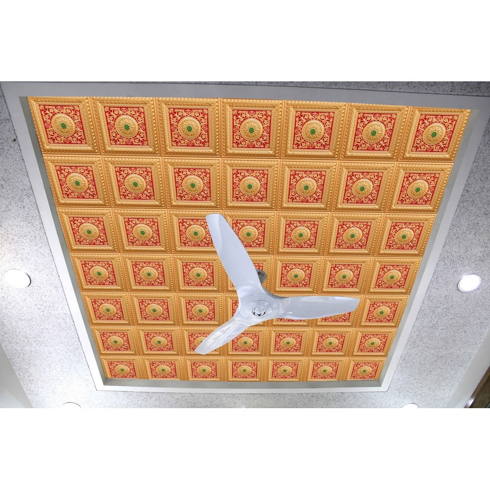 Falkirk Perth 2 ft. x 2 ft. Glue Up or Lay In Ceiling Panel in Gold-Red-Green (25-Pack)