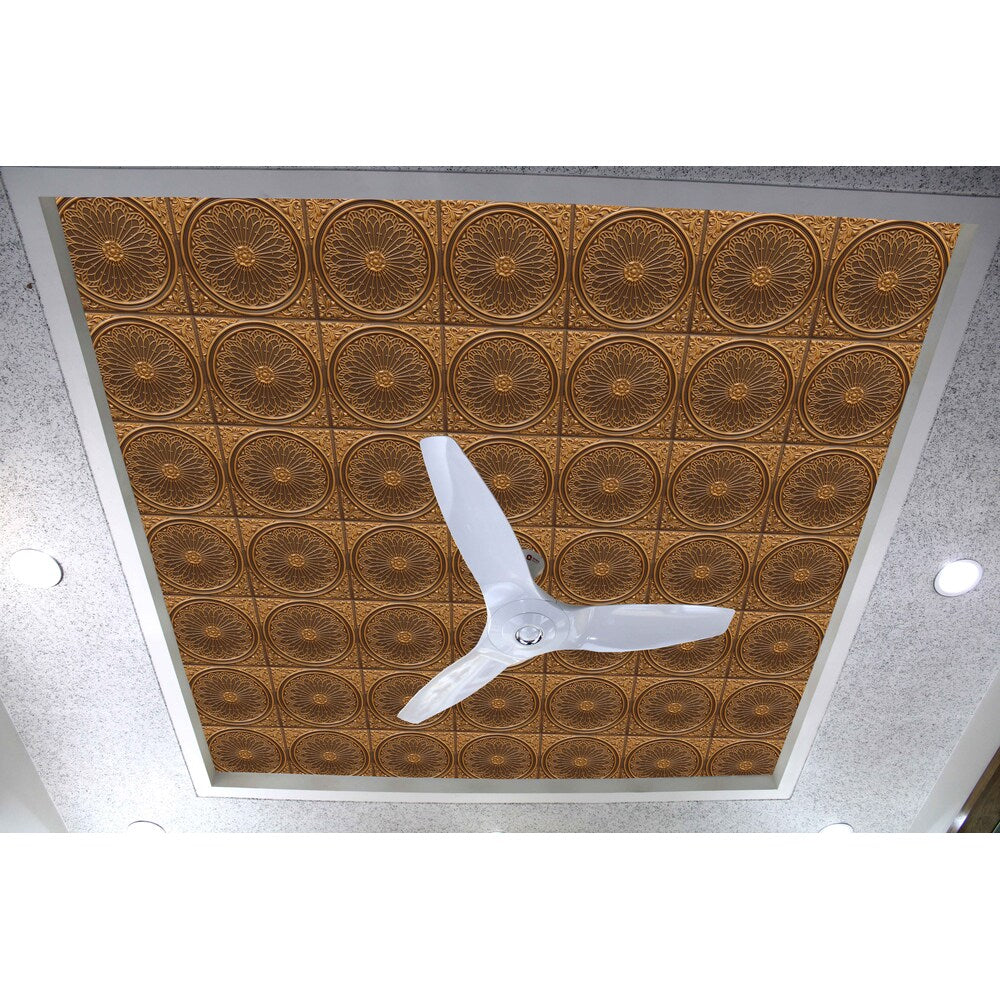 Falkirk Perth 2 ft. x 2 ft. Floral Antique Gold Ceiling Panel Glue Up or Lay In (25-Pack)
