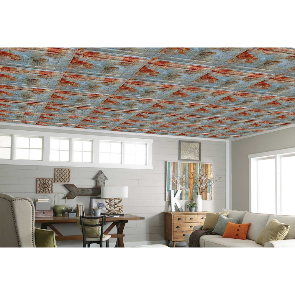 Falkirk Perth 2 ft. x 2 ft. Lay In Traditional Ceiling Panel in Old Tin Roof (25-Pack)