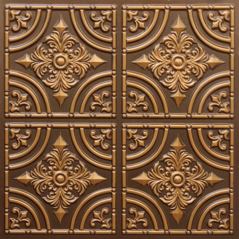 Falkirk Perth 2 ft. x 2 ft. Patchwork Antique Gold Ceiling Panel Glue Up (50-Pack)