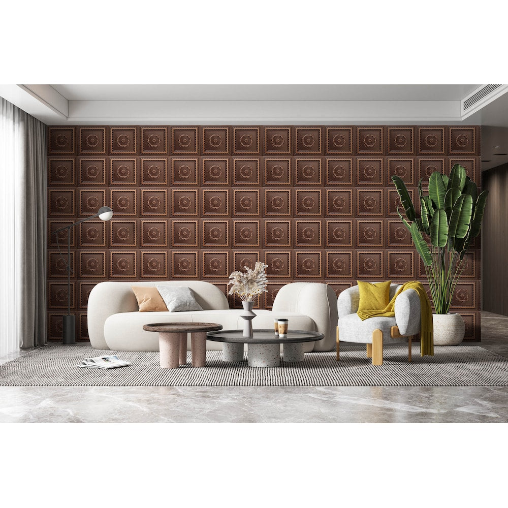 Falkirk Perth 2 ft. x 2 ft. Glue Up or Lay In Traditional Ceiling Panel in Antique Copper (50-Pack)