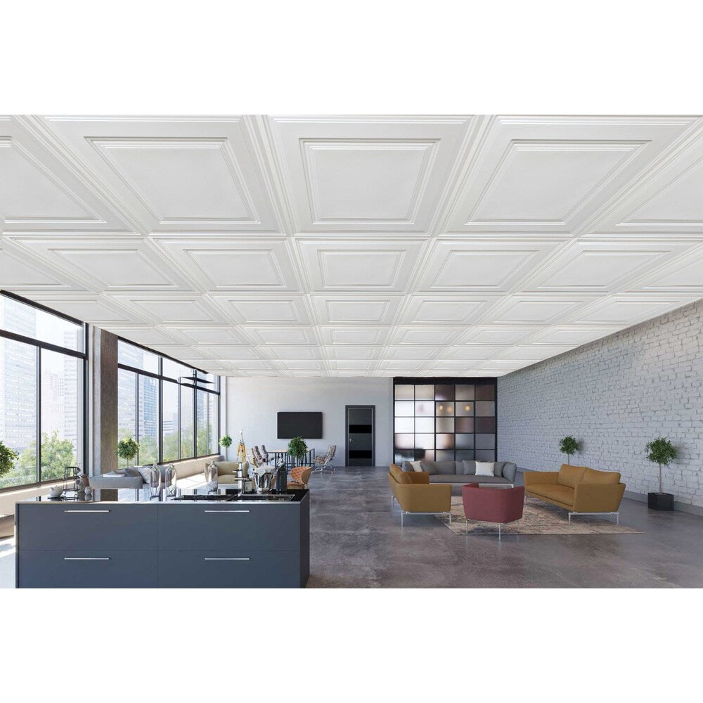 Falkirk Perth 2 ft. x 2 ft. Lay In Ceiling Panel in Pearl White (50-Pack)