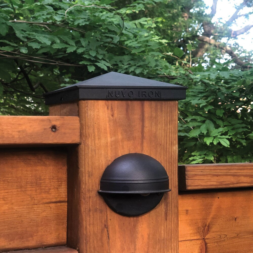 3-1/2 in. x 3-1/2 in. Black Pyramid Aluminum Post Cap