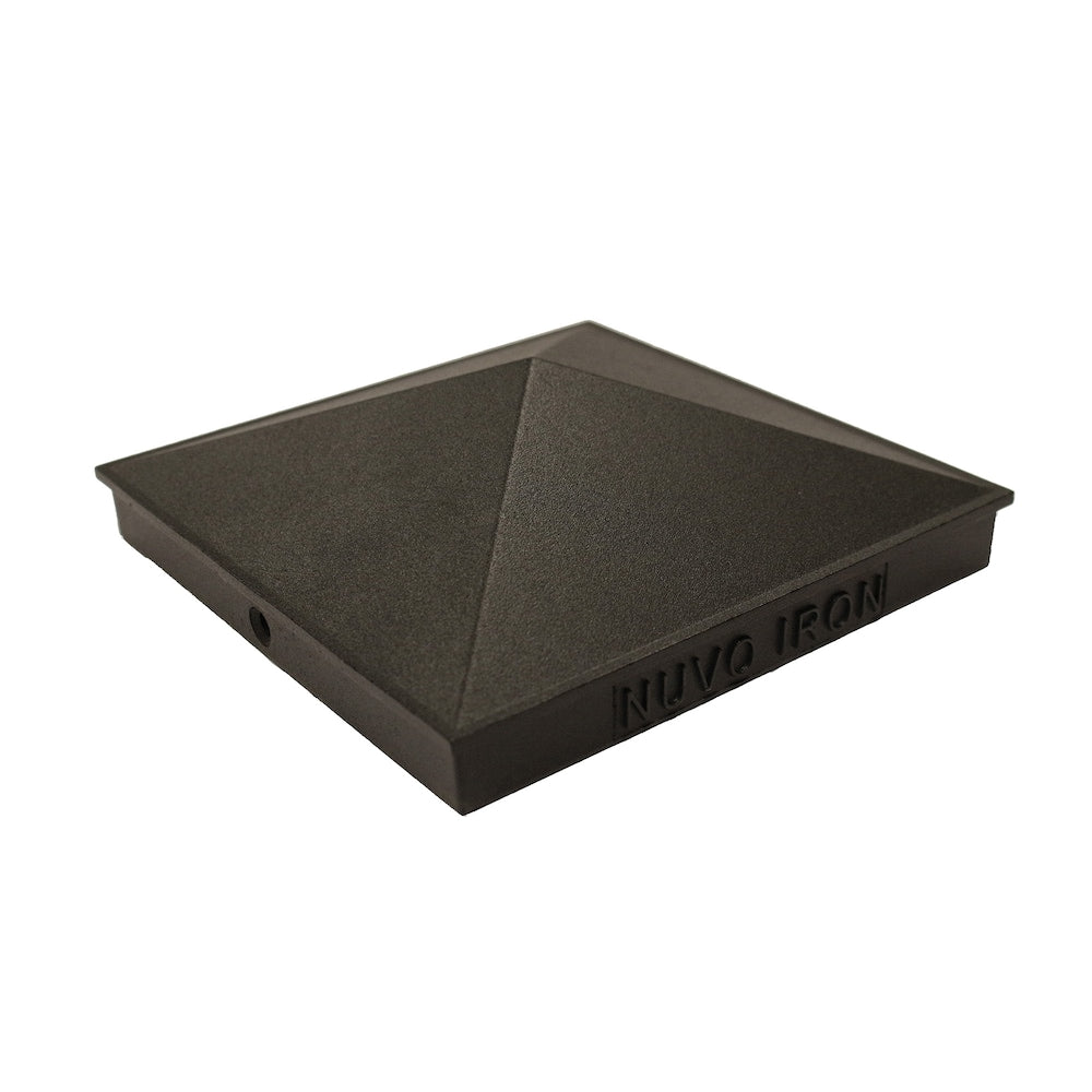 4 in. x 6 in. Black Pyramid Aluminum Post Cap