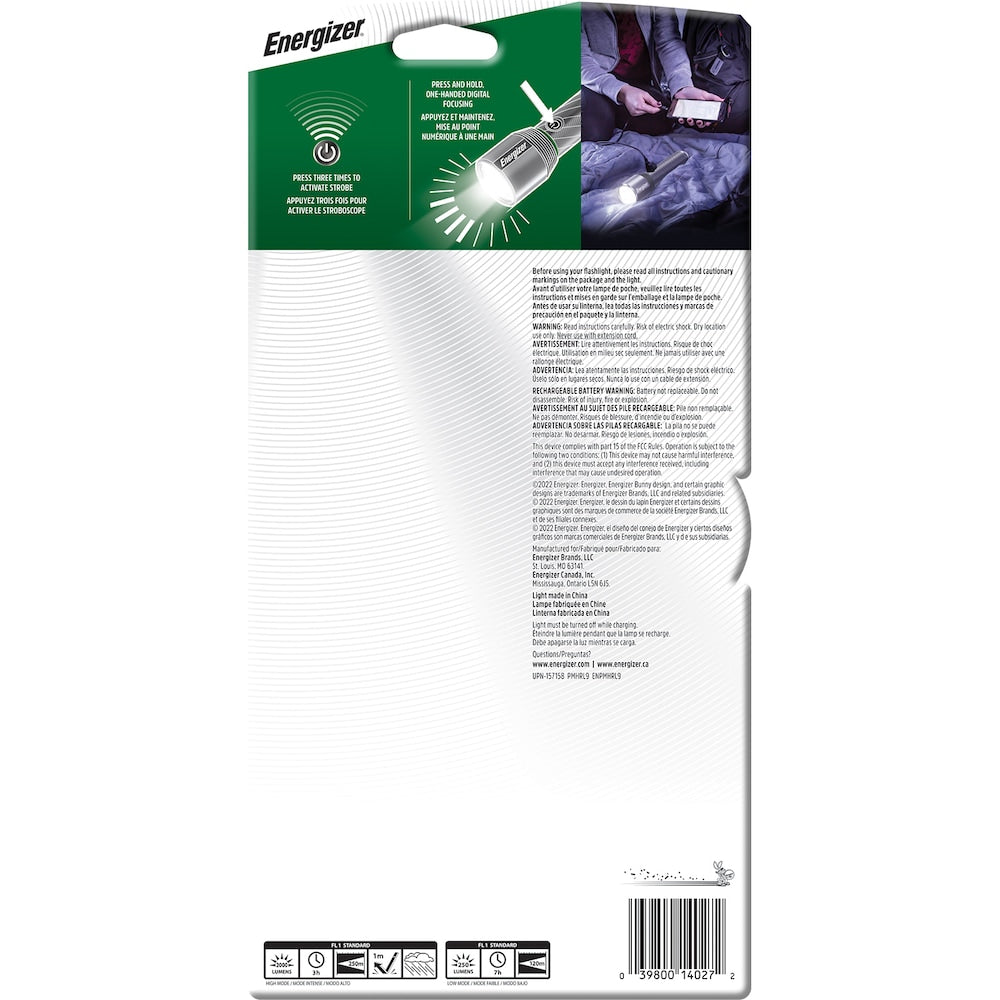 Lampe LED rechargeable en métal 2000 lumens