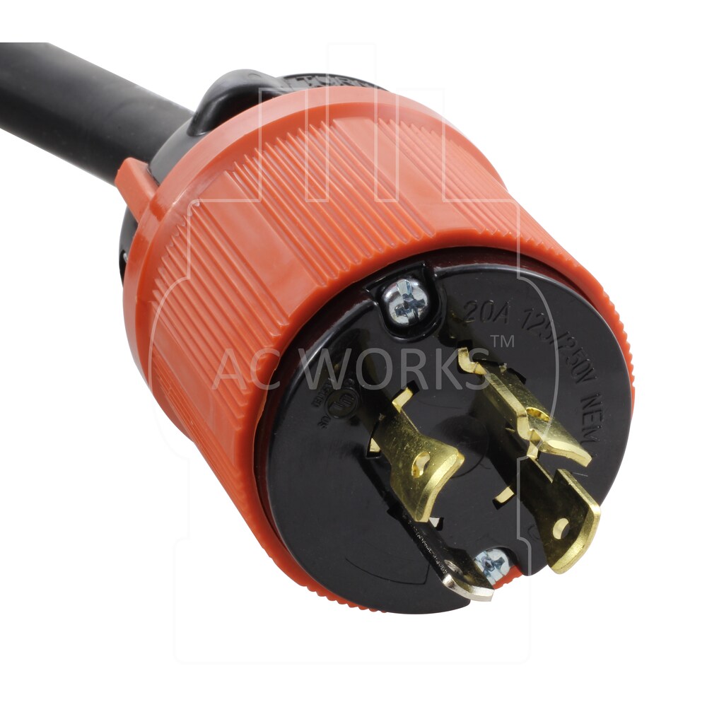 100ft SOOW 12/4 NEMA L14-20 20A 125/250V Generator Rubber Extension Cord