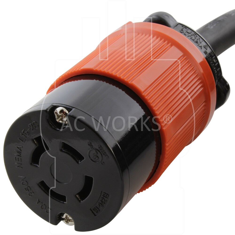 100ft SOOW 12/4 NEMA L15-20 20A 3-Phase 250V Industrial Rubber Extension Cord