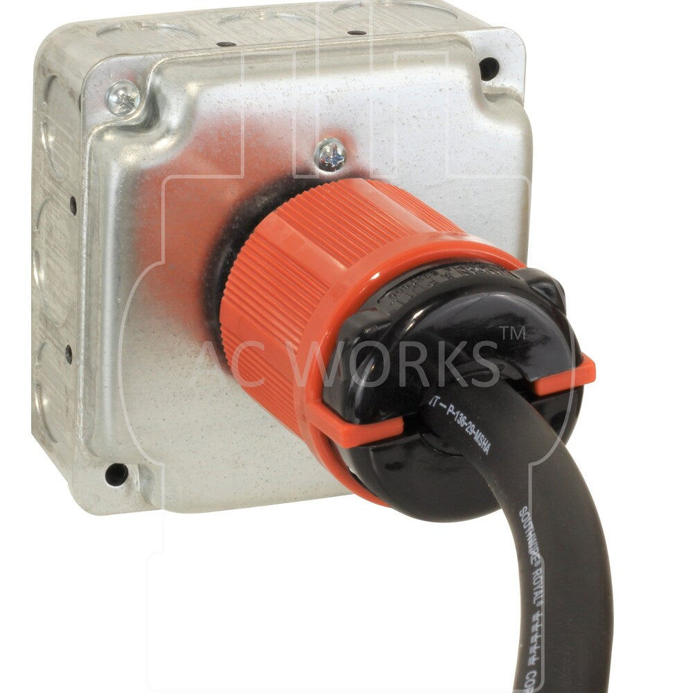 100ft SOOW 12/4 NEMA L15-20 20A 3-Phase 250V Industrial Rubber Extension Cord