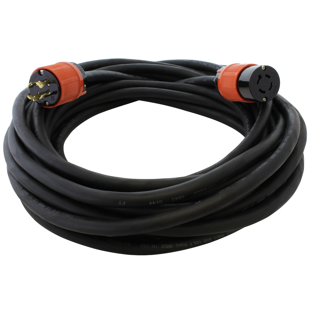 100ft SOOW 12/4 NEMA L15-20 20A 3-Phase 250V Industrial Rubber Extension Cord