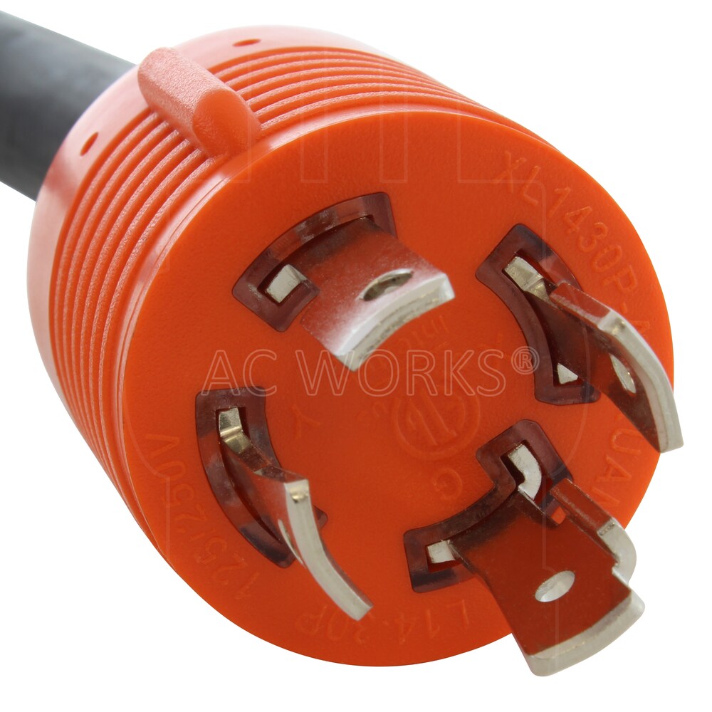 25ft L14-30P 30A 4-Prong Locking Plug to CS6364 50A Connector Temp Power Cord