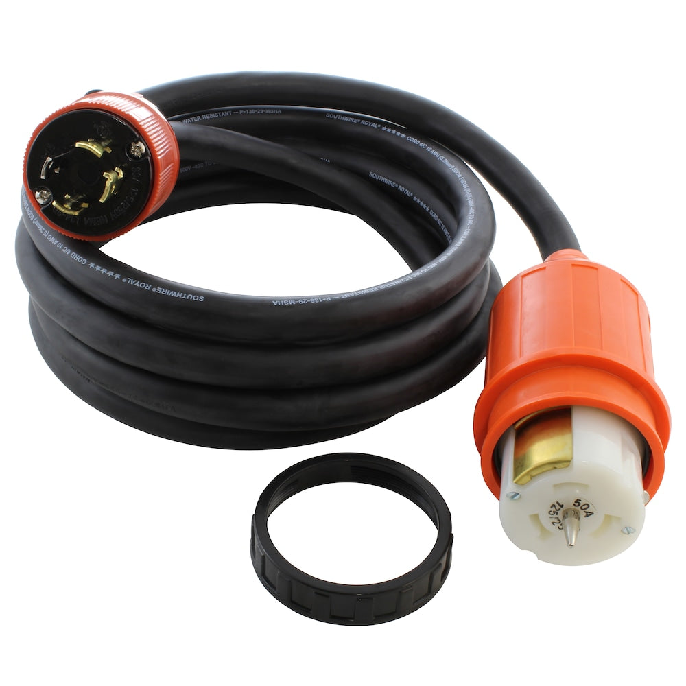 75ft L14-30P 30A 4-Prong Locking Plug to CS6364 50A Connector Temp Power Cord