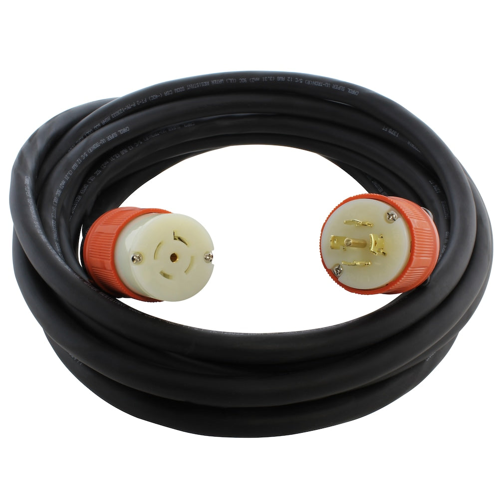 75ft SOOW 12/5 NEMA L21-20 20A 3-Phase 120/208V Industrial Rubber Extension Cord