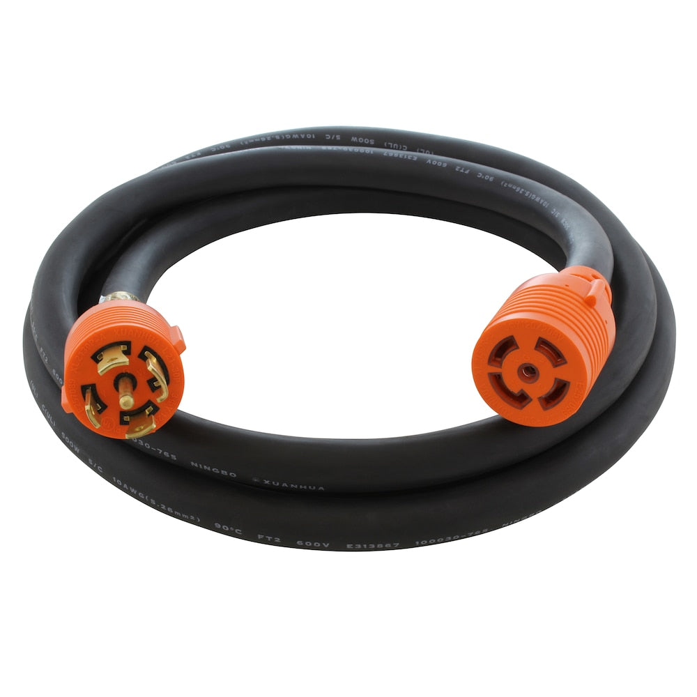 50ft SOOW 10/5 NEMA L21-30 30A 3-Phase 120/208V Industrial Rubber Extension Cord