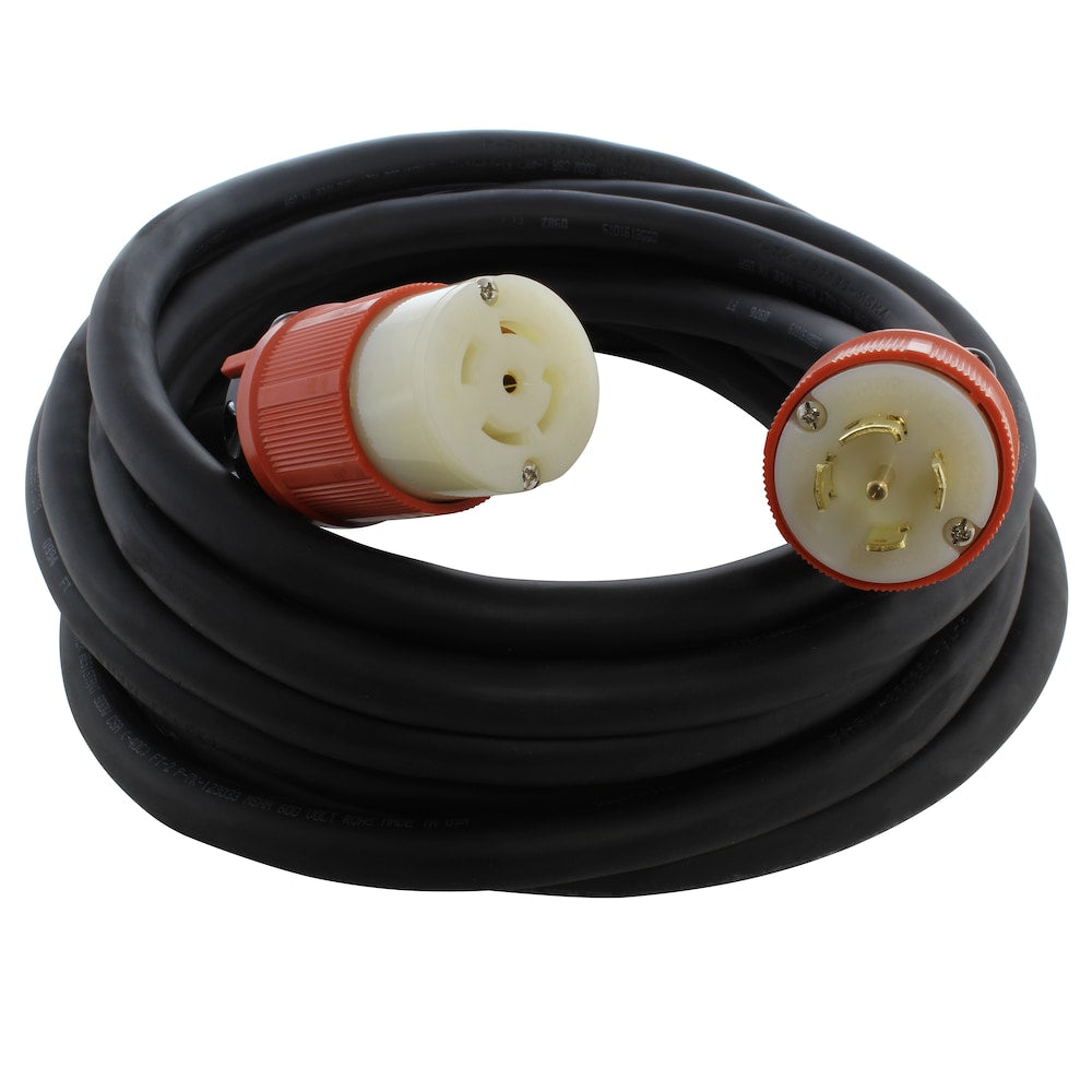 100ft SOOW 10/5 NEMA L21-30 30A 3-Phase 120/208V Industrial Rubber Extension Cord