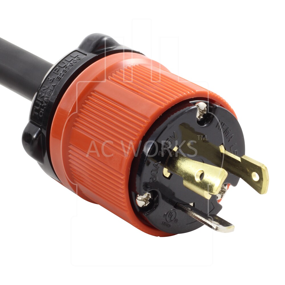 75ft SOOW 10/3 3-Prong NEMA L5-30 30A 125V Generator Rubber Extension Cord
