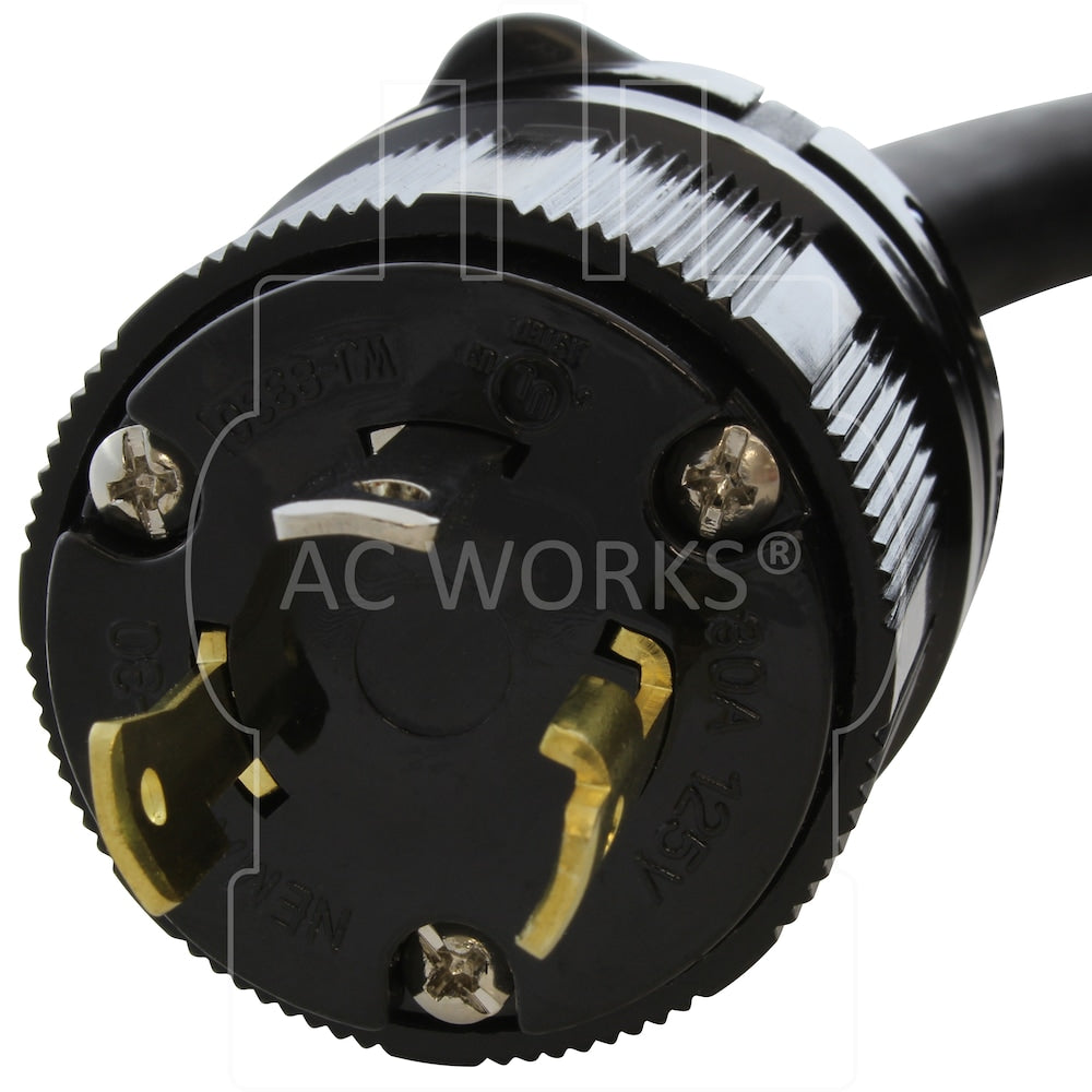 100ft SOOW 8 Gauge NEMA L5-30 30A 125V Super Duty Outdoor Rubber Extension Cord