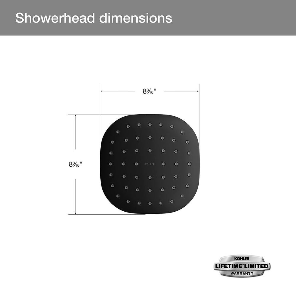 Ensemble combiné 3 en 1 de pomme de douche, pomme de douche à effet pluie et barre de douche à main Windet, montage mural simple en noir mat