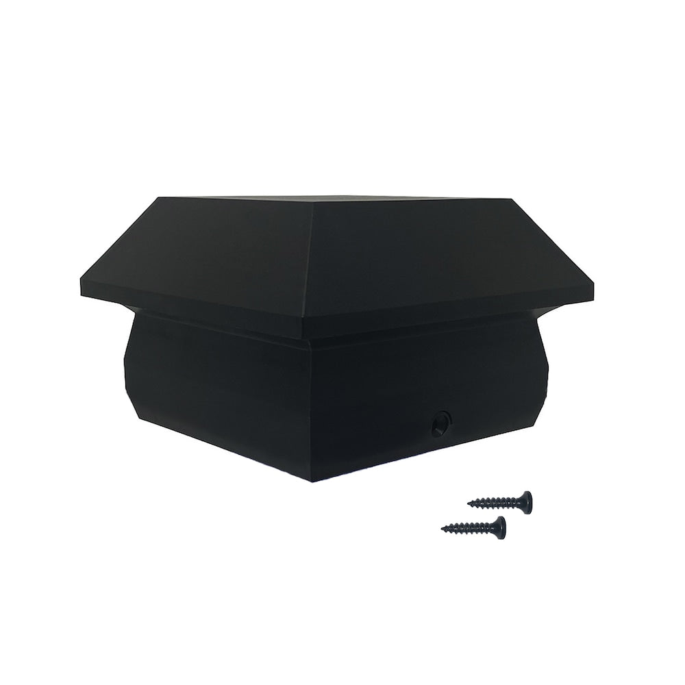 4" x 4" Plastic Pyramid Post Cap Black