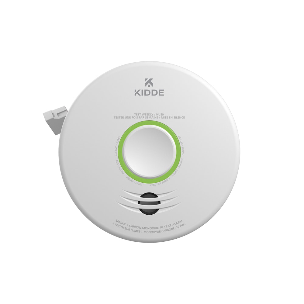 Détecteur combiné de fumée et de monoxyde de carbone interconnecté et câblé avec alerte vocale