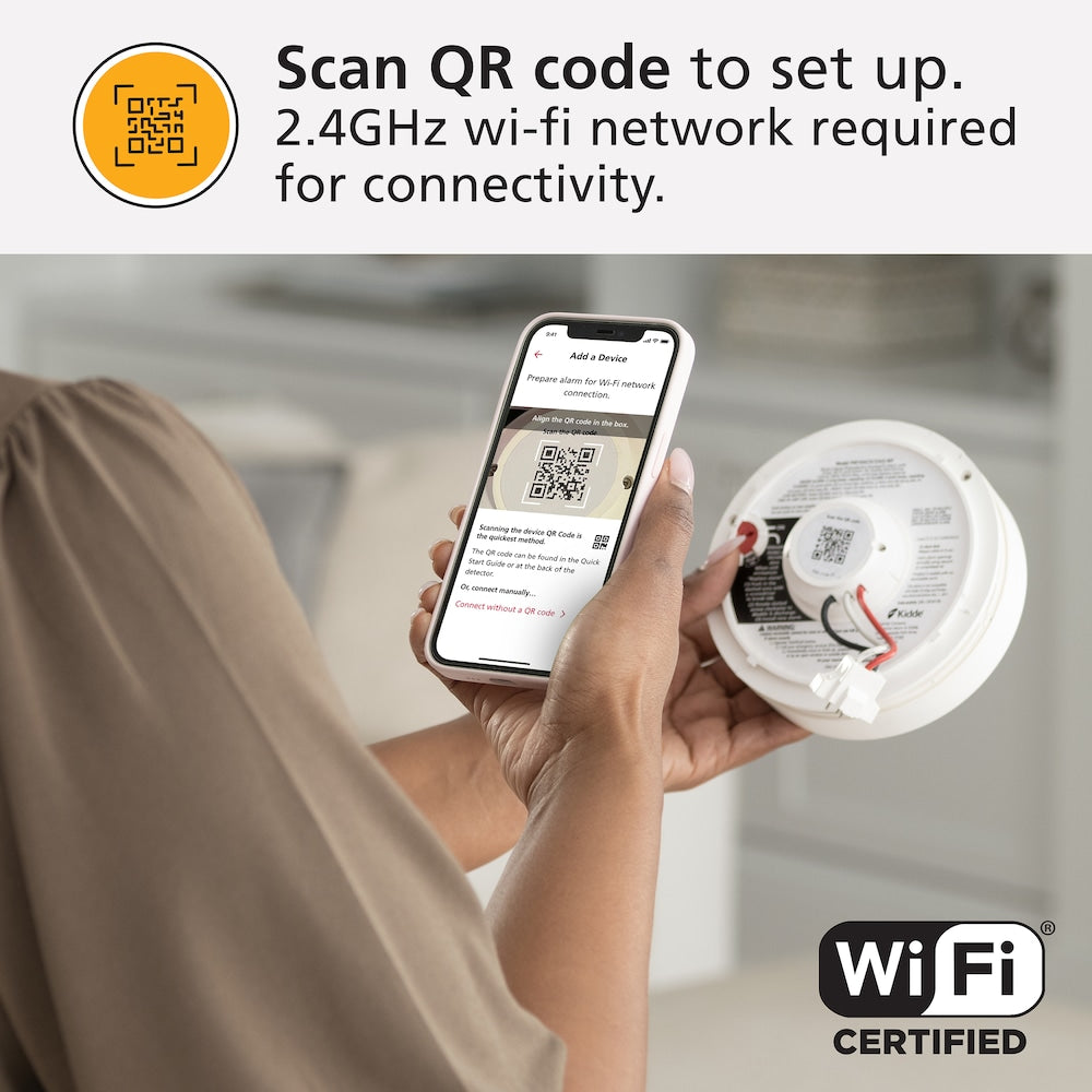 Hardwired Interconnected Combination Smoke and CO Alarm with Indoor Air Quality Monitor and Battery Backup