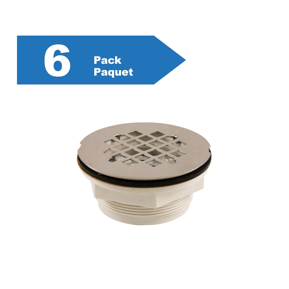 Drain de douche calfeutrage rapide grille en acier inoxydable paquet de 6