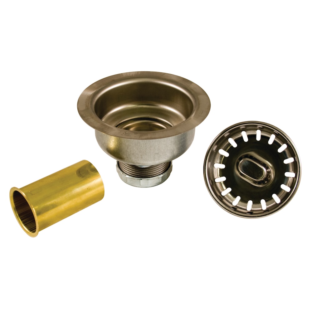 Crépine d'évier 4-1/2 pouces en acier inoxydable avec raccord tournant et joint, paquet de 5