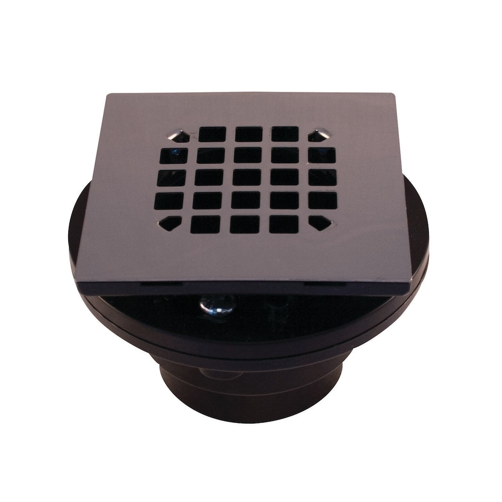Bonde de douche ABS avec pince, grille carrée en acier inoxydable, lot de 4